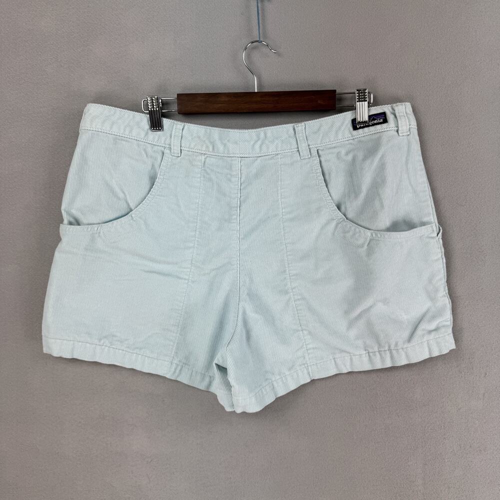 Patagonia Stand Up Shorts Womens 18 Blue Organic Cotton Corduroy Utility Casual